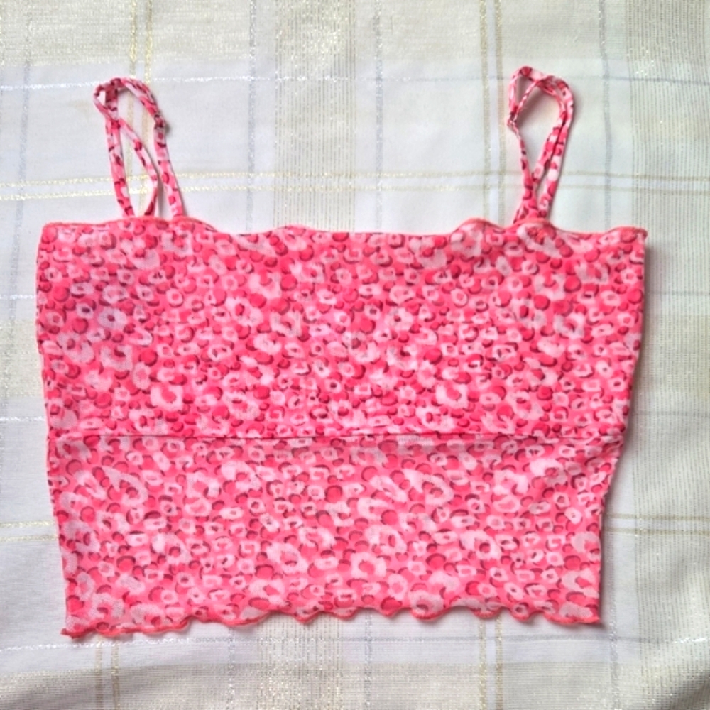 Mimosa Cheetah Print Mesh Crop Camisole